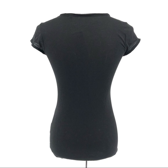 Guess Logo Black V-Neck Short Sleeve Tee, NWT - Picture 4 of 8